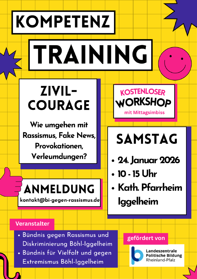 Veranstaltungplakat mit untenstehendem Inhalt